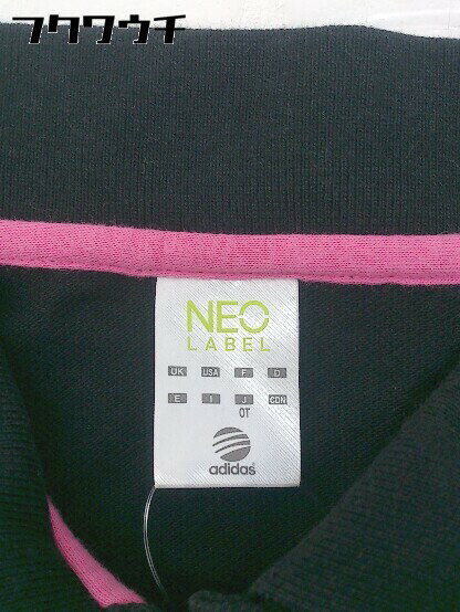 ◇ adidas neo アディダスネオ 鹿の子 半袖 ポロシャツ サイズOT ブラック レディース 【中古】