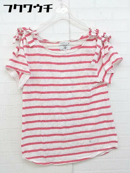 ◇ Arnold Palmer アーノルドパーマー ボーダー 半袖 Tシャツ カットソー サイズ1 レッド ホワイト レディース 【中古】