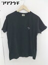 ◇ TESS テス 刺繍 クルーネック 半袖 Tシャツ カットソー サイズM ブラック メンズ 【中古】