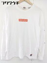 ◇ BEN DAVIS ベンデイビス ロゴ 刺繍 プリント 長袖 Tシャツ カットソー サイズM ホワイト オレンジ メンズ 【中古】