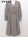 ◇ ◎ OPAQUE.CLIP ウエストベルト付き 総柄 長袖 膝下丈 ワンピース サイズ38/M グレー系 レディース 【中古】