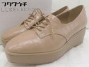 ◇ ◎ WILLSELECTION ウィルセレクション 型押し レースアップ シューズ サイズM ベージュ レディース 【中古】