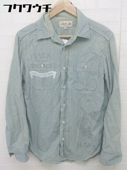 ◇ ◎ The DUFFER of ST.GEORGE ロゴ 長袖 シャツ サイズS ミント系 メンズ 【中古】