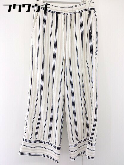 ◇ Simplicite シンプリシテェ ストライプ ワイド パンツ オフホワイト ブラック グレー レディース 【中古】