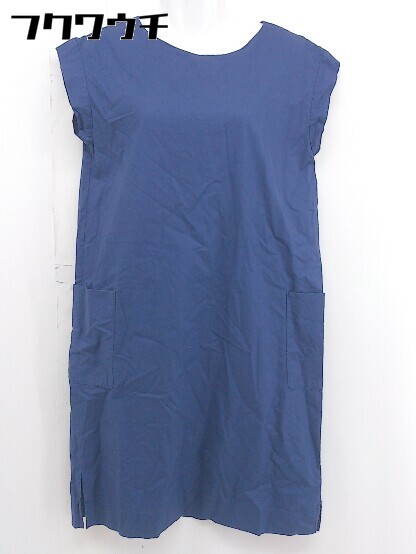 ◇ A day in the life UNITED ARROWS ノースリーブ 膝丈 ワンピース ネイビー レディース 【中古】