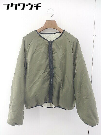 ■ titivate ティティベイト リバーシブル 長袖 ボア ジャケット ブルゾン サイズM ホワイト カーキ系 レディース 【中古】