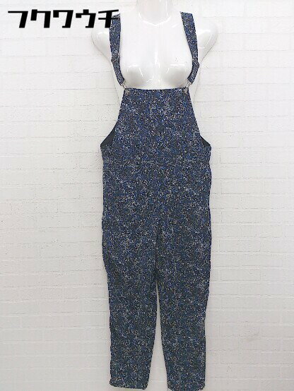 ◇ JEANASIS ジーナシス 総柄 オーバーオール オールインワン サイズF ネイビー レディース 【中古】