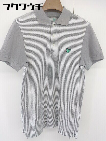 ◇ ◎ Lyle&Scott ライル&スコット ボーダー ロゴ 半袖 ポロシャツ サイズS グレー系 メンズ 【中古】