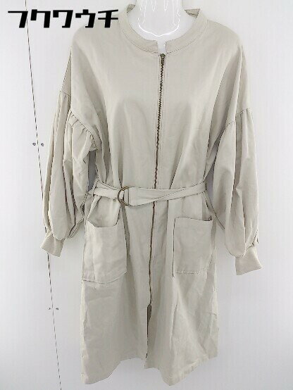 ■ ◎ fifth フィフス ベルト付 長袖 ロング コート サイズM ベージュ レディース 【中古】