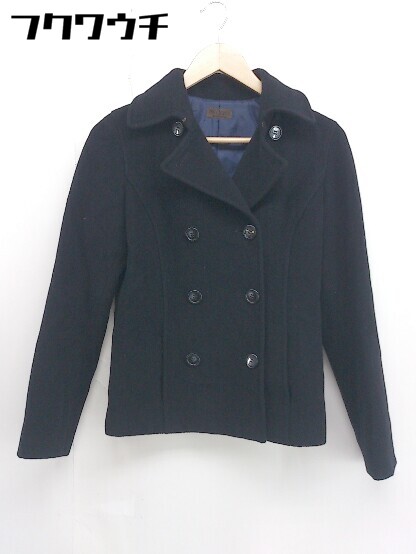 ■ PROFILE プロフィール アンゴラ混 長袖 P コート サイズ38 ブラック レディース 【中古】