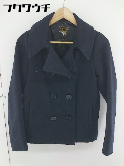 ■ FIDELITY フィデリティ SHIPS 別注 USA製 長袖 P コート サイズM ネイビー レディース 【中古】