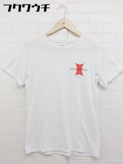◇ Saturdays NYC サタデーズ ニューヨークシティ プリント 半袖 Tシャツ カットソー サイズXS ホワイト メンズ 【中古】
