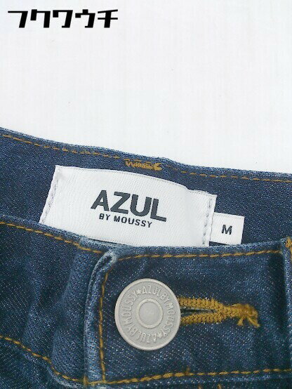 ◇ AZUL BY MOUSSY ウォッシュ加工 ワイド ジーンズ デニム パンツ サイズM インディゴ レディース 【中古】