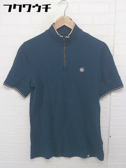 ◇ Pretty Green プリティーグリーン ハーフジップ 半袖 ポロシャツ サイズ2 ネイビー メンズ 【中古】