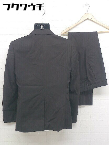 ◇ ATELIER SAB MEN 総裏地 シャドーストライプ 2B シングル パンツ スーツ 上下 サイズ50(L) ブラウン メンズ 【中古】