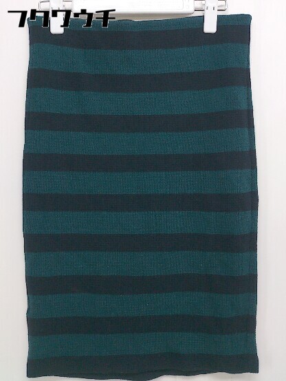 ◇ LI HUA MAISON DE REEFUR ウエストゴム ボーダー 膝丈 タイト スカート サイズ38 グリーン ブラック レディース 【中古】