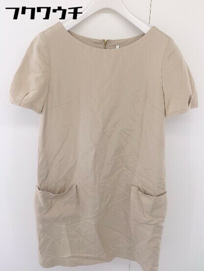 ◇ BEAUTY & YOUTH ビューティアンドユース UNITED ARROWS シルク混 半袖 ミニ ワンピース サイズS ベージュ レディース 【中古】