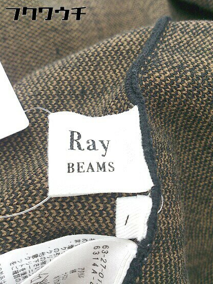◇ Ray BEAMS レイビームス ウエストゴム 総柄 ミニ フレア スカート サイズ1 ブラウン ブラック レディース 【中古】