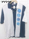 ◇ ◎ FILA フィラ 半袖 ポロシャツ サイズM ホワイト ネイビー ブルー系 メンズ 【中古】