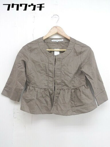 ◇ Spick & Span スピック アンド スパン リネン混 七分袖 ジャケット サイズ36 ブラウン系 レディース 【中古】 ◇ Spick & Span スピック アンド スパン リネン混 七分袖 ジャケット サイズ36 ブラウン系 レディース 【中古】