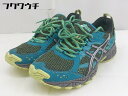 ◇ ASICS アシックス スニーカー シューズ サイズ38 ブルー ブラック レディース 【中古】