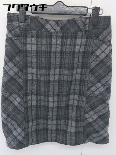 ◇ Eddie Bauer バックジップ チェック スリット ミニ 台形 スカート グレー ブラック レディース 【中古】 ◇ Eddie Bauer バックジップ チェック スリット ミニ 台形 スカート グレー ブラック レディース 【中古】