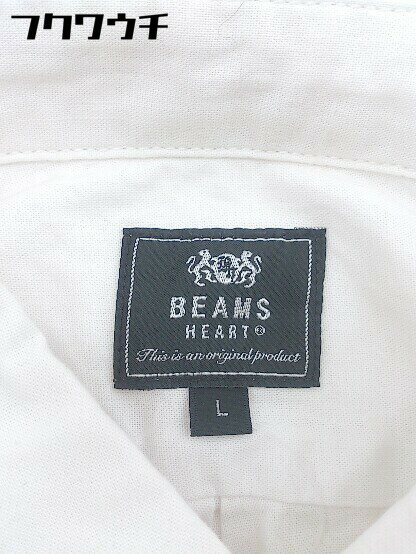 ◇ ◎ BEAMS HEART ビームス ハート ボタンダウン BD 半袖 シャツ サイズ L ホワイト メンズ 【中古】