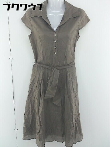 ◇ ◎ VICKY ビッキー 半袖 膝丈 シャツ ワンピース サイズ 1 カーキ レディース 【中古】 ◇ ◎ VICKY ビッキー 半袖 膝丈 シャツ ワンピース サイズ 1 カーキ レディース 【中古】