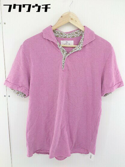 ◇ ◎ EDIFICE エディフィス 半袖 ポロシャツ サイズ46 ピンク系 メンズ 【中古】
