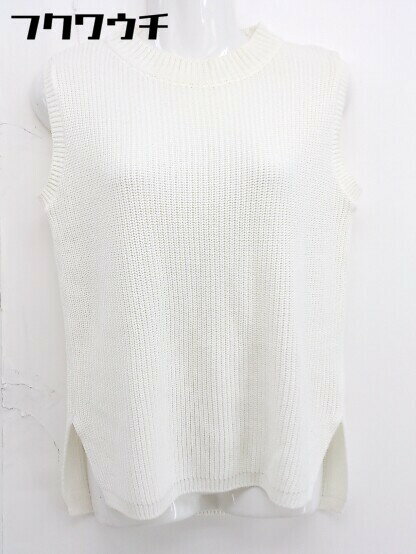 ◇ BEAUTY & YOUTH UNITED ARROWS サイドスリット コットン ニット ベスト アイボリー系 レディース 【中古】