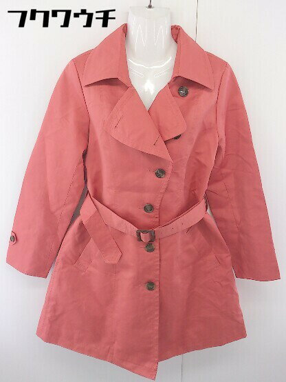 ◇ ◎ 元町ゼラール zelal motomachi ウエストベルト付き 長袖 コート サイズ13AR レッド系 レディース 【中古】