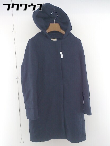 ■ ◎ Khaju カージュ SHIPS ジップアップ 長袖 コート サイズ 36 ネイビー レディース 【中古】