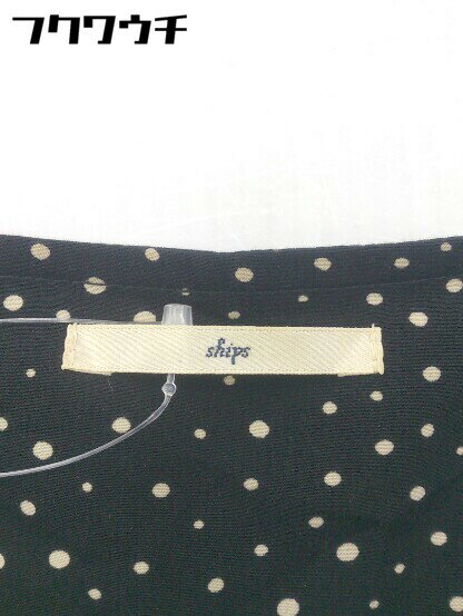 ◇ SHIPS シップス 総柄 フレンチスリーブ ミニ チュニック ワンピース ブラック系 レディース 【中古】