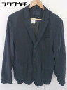 ◇ BANANA REPUBLIC ピンストライプ 肩パット 3B 長袖 テーラードジャケット サイズ 42 ネイビー メンズ 【中古】