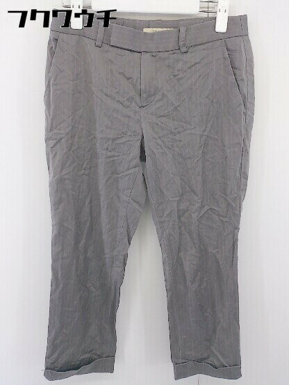 ◇ DESPRES デ プレ サテン調 ピンストライプ 裾ロールアップ アンクルパンツ サイズ 00 グレー レディース 【中古】