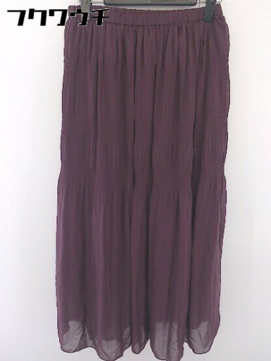 ◇ NATURAL BEAUTY BASIC シワ加工 チュール ロング フレア スカート サイズ M パープル レディース 【中古】 ◇ NATURAL BEAUTY BASIC シワ加工 チュール ロング フレア スカート サイズ M パープル レディース 【中古】