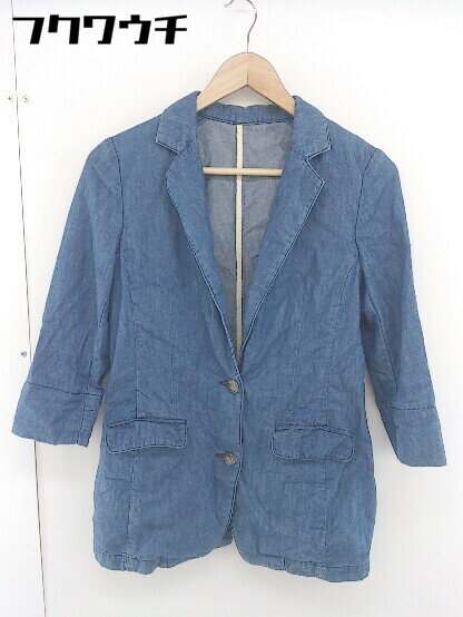 ◇ Spick & Span インディゴ染め デニム調 薄手 七分袖 テーラード ジャケット サイズ36 インディゴ レディース 【中古】