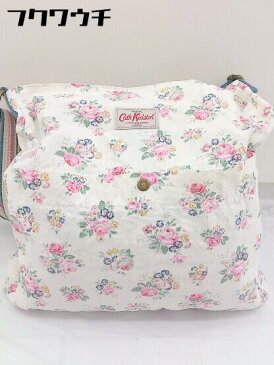 ◇ Cath Kidston キャスキッドソン 花柄 フラワー ショルダー バッグ ホワイト ピンク レディース 【中古】