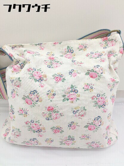 ◇ Cath Kidston キャスキッドソン 花柄 フラワー ショルダー バッグ ホワイト ピンク レディース 【中古】