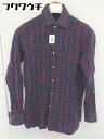 ◇ ◎ BEAMS ビームス チェック 長袖 シャツ サイズ40 15 3/4 ネイビー メンズ 【中古】