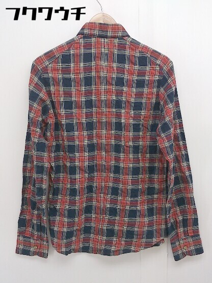 ◇ SIMPLICITE PLUS シンプリシテ プリュス チェック 長袖 シャツ サイズ38 レッド系 メンズ 【中古】