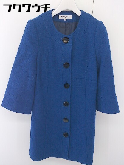 ◇ NATURAL BEAUTY BASIC スタンドカラー スリム 長袖 コート サイズ S ブルー レディース 【中古】