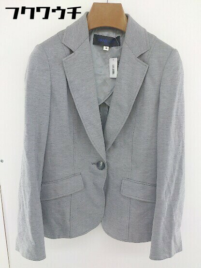 ◇ MICHEL KLEIN ミッシェル クラン シングル 1B 長袖 テーラードジャケット サイズ36 グレー レディース 【中古】