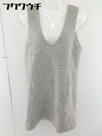 ◇ MICHEL KLEIN Vネック ニット ノースリーブ ミニ ワンピース ジャンパースカート サイズ 38 グレー レディース 【中古】