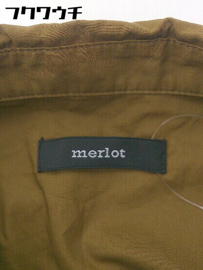 ◇ merlot メルロー ハーフボタン 半袖 膝下丈 ワンピース ブラウン レディース 【中古】