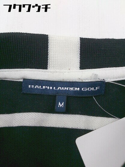 ◇ RALPH LAUREN GOLF ゴルフ ボーダー ビッグポニー 長袖 ポロシャツ サイズM ブラック系 レディース 【中古】