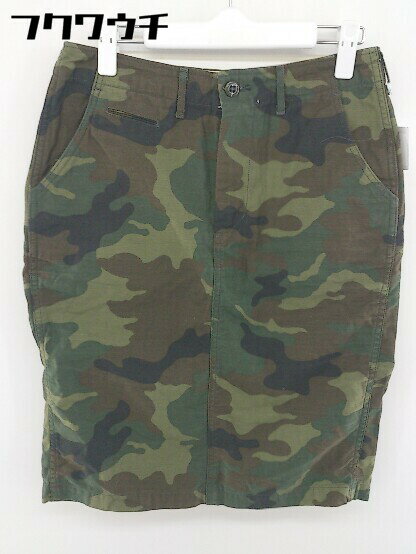 ◇ MIRROR OF Shinzone ミラーオブシンゾーン 迷彩 カモフラ 膝下丈 スカート サイズ38 カーキ レディー..