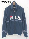 ◇ FILA フィラ ロゴ ジップアップ ジャケット ブルゾン サイズXL ネイビー レディース 【中古】