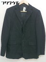 ◇ COMME CA MEN コムサメン シングル 2B ストライプ 長袖 テーラードジャケット サイズ44F ブラック ベージュ メンズ 【中古】