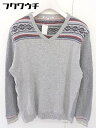 ◇ green label relaxing グリーンレーベル UNITED ARROWS 長袖 ニット カットソー サイズM グレー マルチ メンズ 【中古】